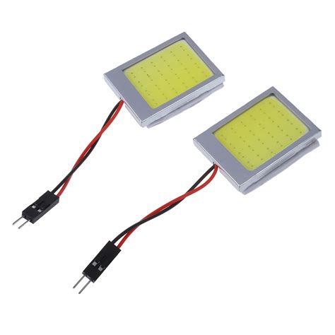 2 X T10 Panel 24 SMD COB LED Car Reading Bulb Ceiling Lamp White