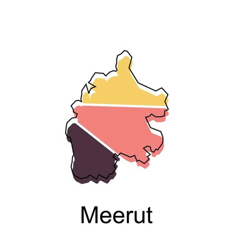 map of Meerut City modern outline, High detailed illustration vector ...