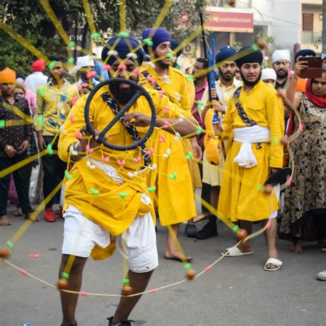 Delhi India October 2 2023 Sikhs Display Gatka And Martial Arts