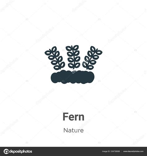 Fern Glyph Icon Vector White Background Flat Vector Fern Icon Stock