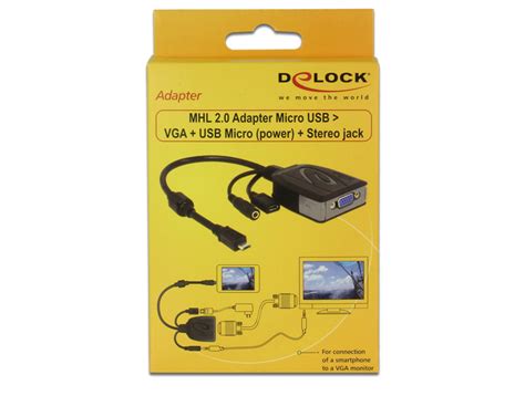 Delock Products 65646 Delock Adapter MHL 2 0 Micro USB Male VGA