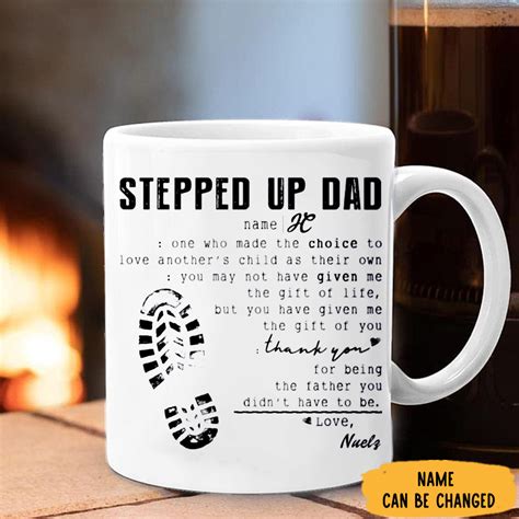 Personalized Stepped Up Dad Mug Happy Father S Day Gifts For Stepped U