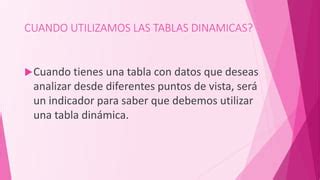 Exposicion De Tablas Dinamicas Ppt