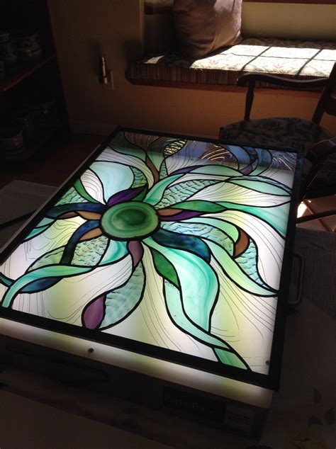 With Light Table Turned On Making Stained Glass Stained Glass Panels