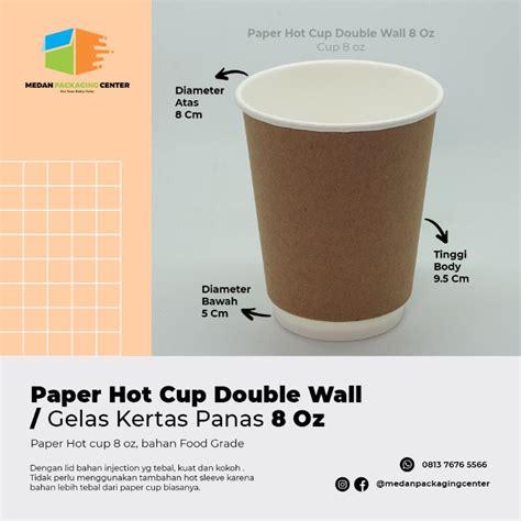 Jual Paper Cup Hot Coklat Dan Putih Double Wall Oz Gelas Kertas Tebal Dengan Tutup Biasa