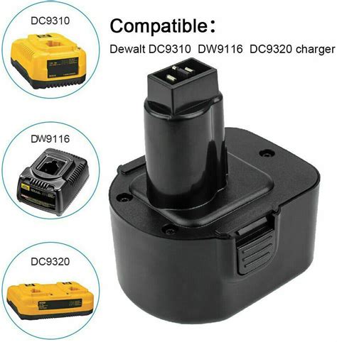 2 Pack DC9071 12V 3 6AH Ni MH Battery For DEWALT DW9071 DW9072 DW980