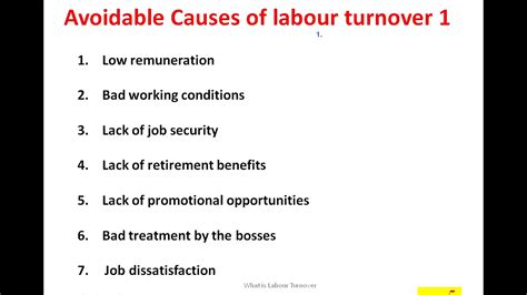 Avoidable Causes Of Labour Turnover By Dr Datta Chavan Youtube