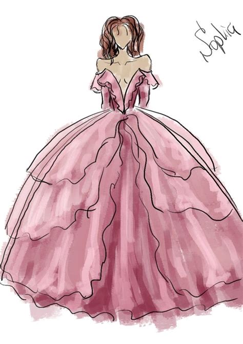 Ball Gown Air Fairy Tale Dress Sketches Gown Sketch Design Dress