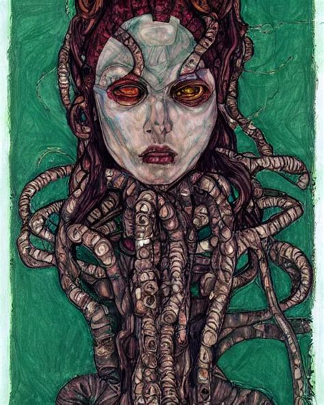 Portrait Of Cyberpunk Medusa By Egon Schiele In The Stable Diffusion