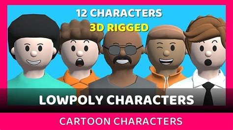 3D model Lowpoly Characters-Cartoon Rigged Characters -Facial ...