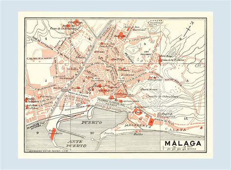 Old Malaga Map Large Size Map Malaga City Plan Malaga Map