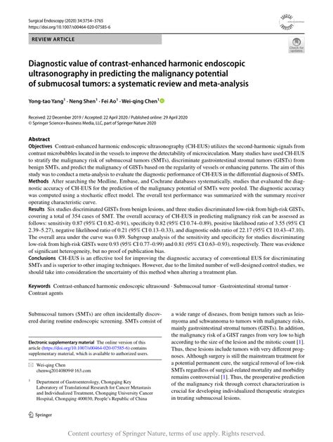 Diagnostic Value Of Contrast Enhanced Harmonic Endoscopic