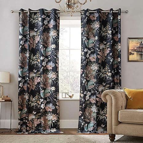 Amazon MYSKY HOME Velvet Floral Curtains For Bedroom Printed