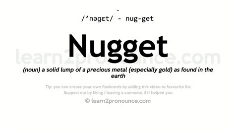 pronunciation  nugget definition  nugget youtube