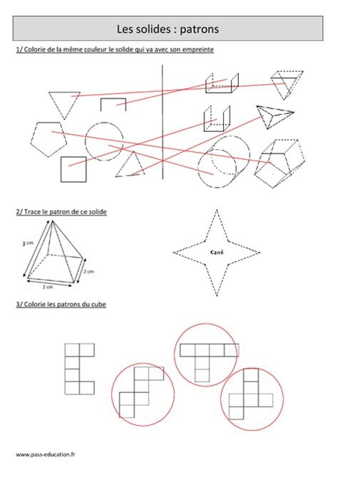 Solides Patrons Cm1 Exercices à Imprimer Pass Education