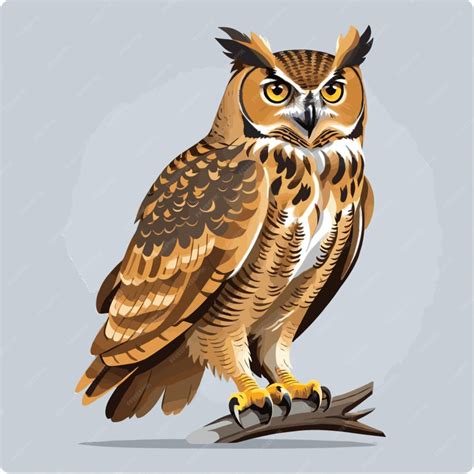 Premium Vector Great Horned Owl Vector On White Background
