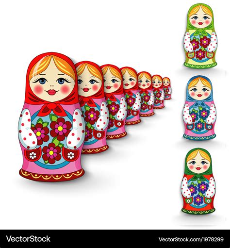 Russian Doll Matryoshka Royalty Free Vector Image