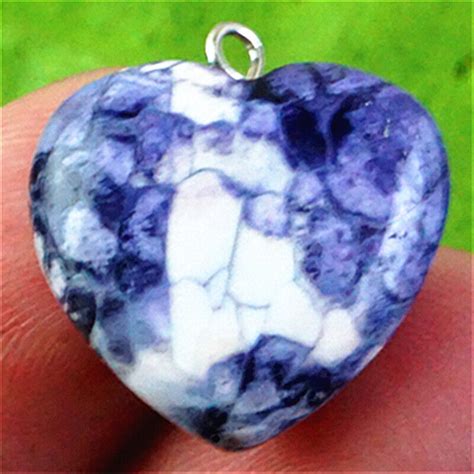 JT54271 20x20x6mm Purple White Fire Dragon Veins Agate Heart Pendant