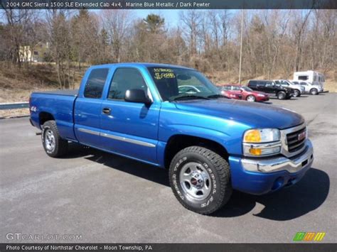 2004 Gmc Sierra 1500 Sle Extended Cab 4x4 In Marine Blue Metallic Photo No 47347604