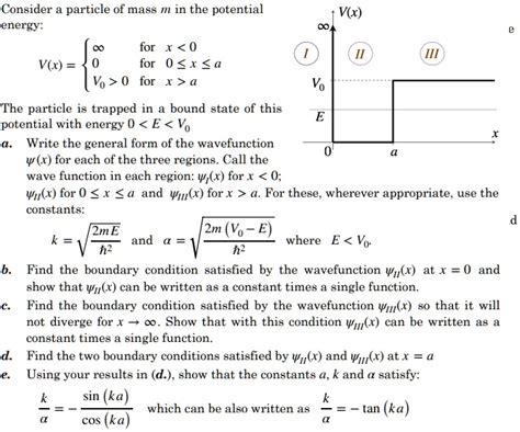 Solved Consider A Particle Of Mass M In The Potential Energy For X