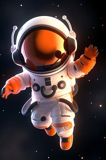 Premium Photo | 3D cartoon astronaut floating in space illustration ...