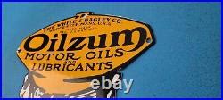 Vintage Oilzum Gasoline Porcelain Gas Motor Oil Lube Service Station