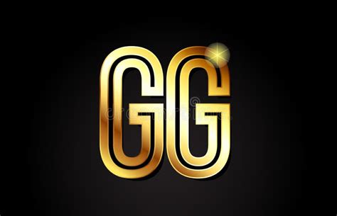 Gold Alphabet Letter Gg G G Logo Combination Icon Design Stock Vector