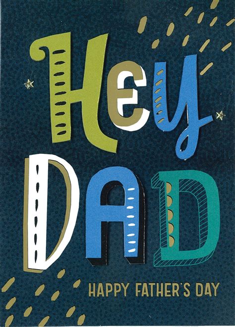 Hey Dad Fun Funky Fabulous Embellished Fathers Day Greeting Card