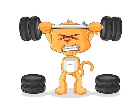 Premium Vector Lioness Lifting The Barbell Character Cartoon Mascot