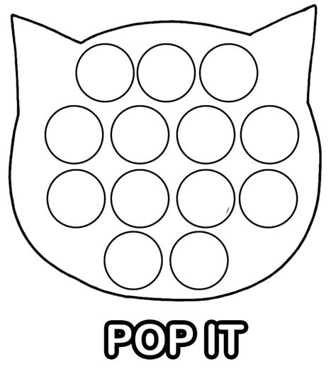 Coloriage Chat Pop It télécharger et imprimer gratuit sur