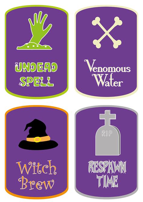 Halloween Food Labels Free - 15 Free PDF Printables | Printablee