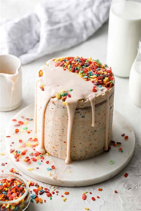 Fruity Pebble Cake With Cereal Milk Baran Bakery