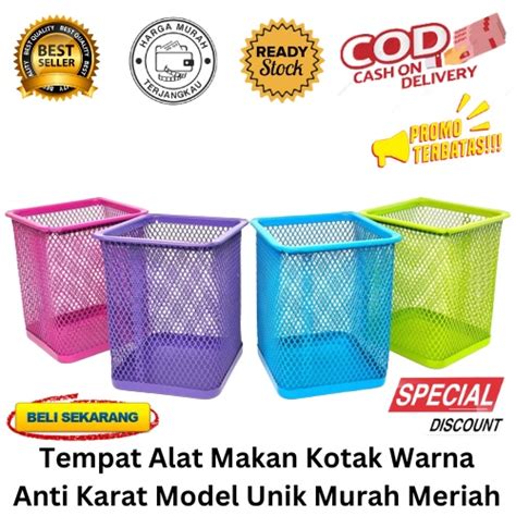 Jual Bisa Cod Promo Tempat Alat Makan Kotak Warna Anti Karat Model