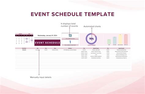 Event Schedule Template in Excel, Google Sheets - Download | Template.net