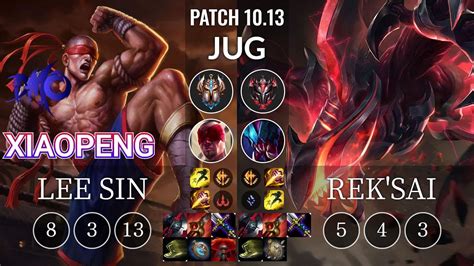 DMO Xiaopeng Lee Sin Vs Rek Sai Jungle KR Patch 10 13 YouTube