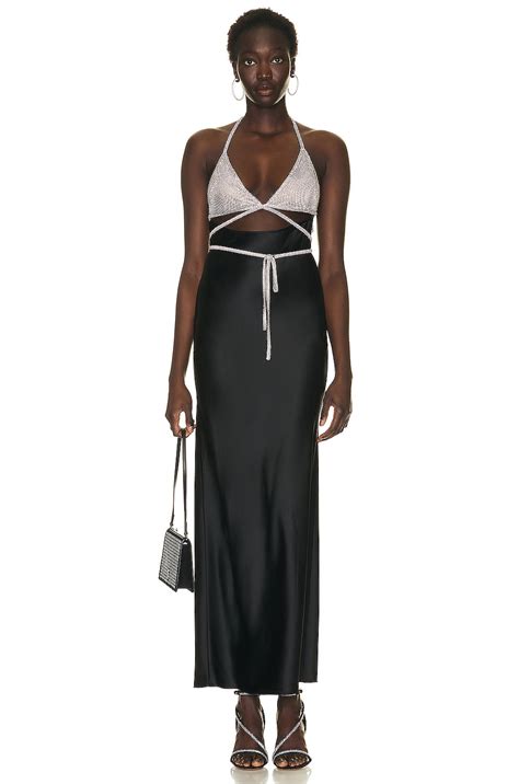 Alexander Wang Crystal Bikini Top Gown In Black FWRD