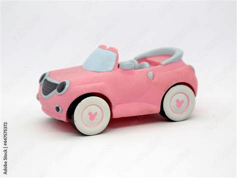 Minnie Mouse pink car. Toy. Cartoon character from Walt Disney Pictures ...