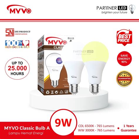 Jual Myvo Lampu Led Bohlam Bolam Classic Bulb A Watt Led Hemat Energi