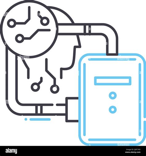 machine tool line icon, outline symbol, vector illustration, concept