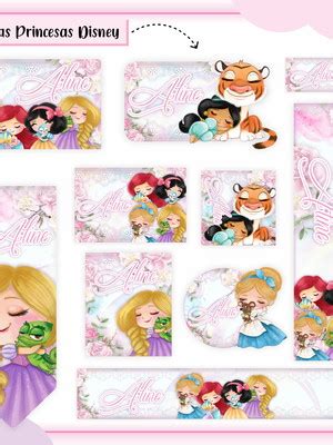 Etiquetas Escolares Princesas Disney Arquivo Digital Compre Produtos