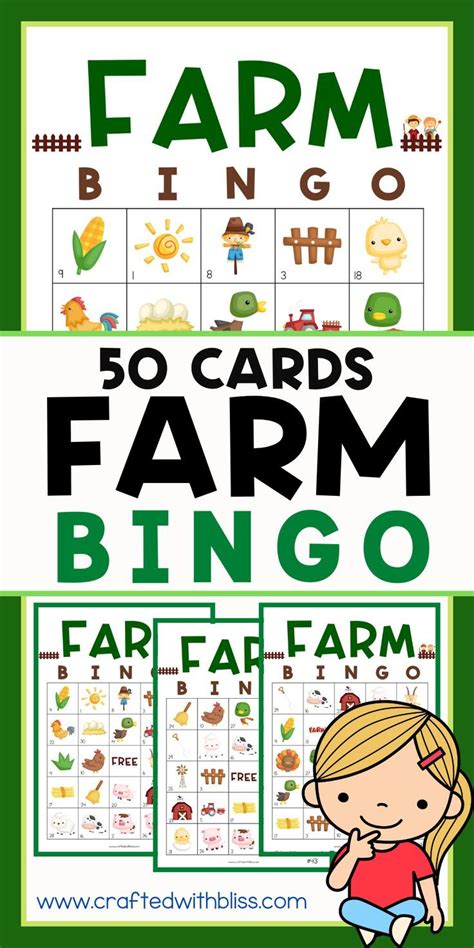 50 Farm Bingo Cards Classroom Game Bingo Game Farm Party Game Work