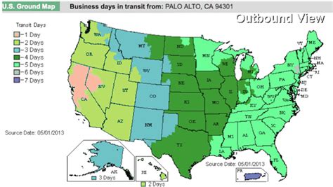 Usps Mail Transit Time Map