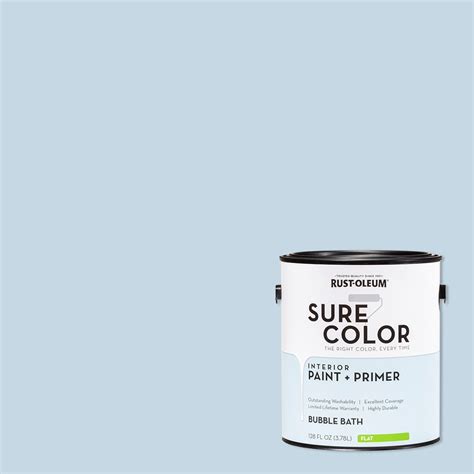 Rust Oleum Sure Color Bubble Bath Interiot Paint Primer Flat Finish Gallon