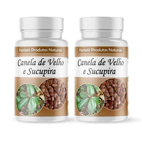 Canela de velho Sucupira suplemento 120 cápsulas 500mg kit 2 potes