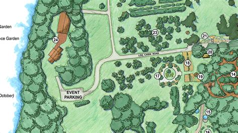 Rutgers Gardens Site Map 19 Gazebo 24 Log Cabin And Pavilion