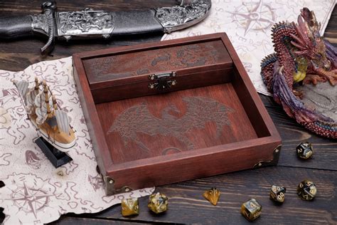 Dice Tray Dice Tray And Storage Wooden Dice Tray Custom Dice Etsy