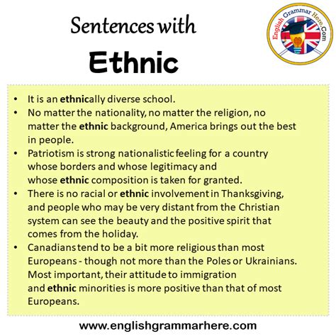 Sentences With Ethnic Ethnic In A Sentence In English Sentences For