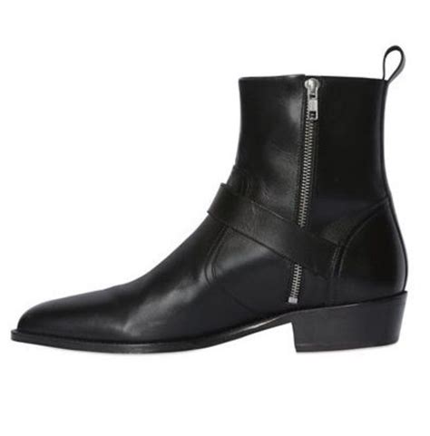 Handmade Men Black Leather Boot S Side Zipper Monk Rebelsmarket