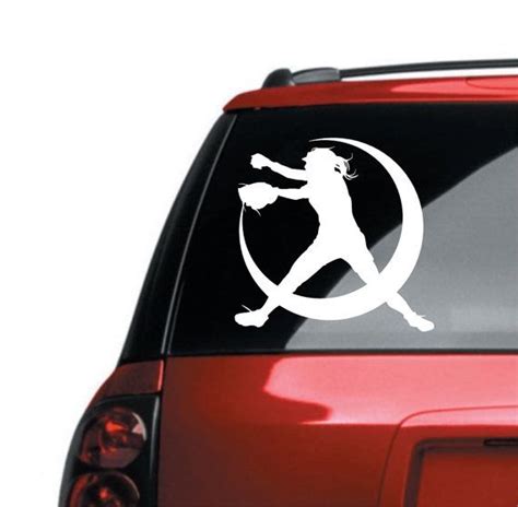 Softball Pitcher Vinyl Car Decal Bumper By Vinyldecorboutique 450