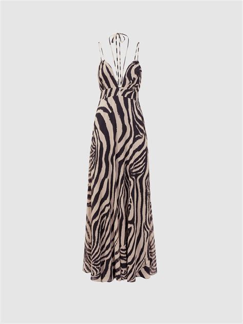 Reiss Vida Zebra Print Maxi Dress Reiss Usa